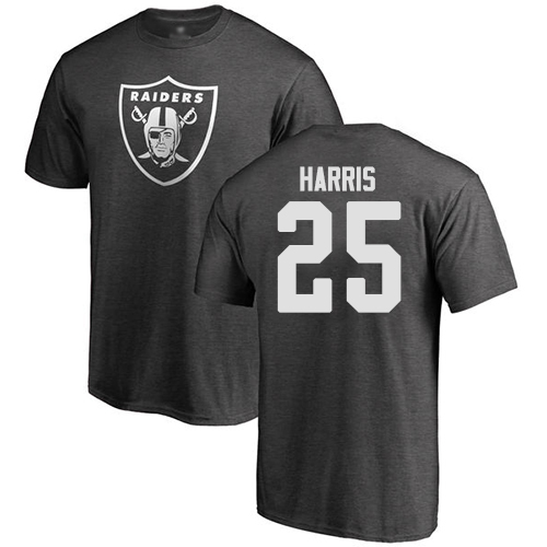 Men Oakland Raiders Ash Erik Harris One Color NFL Football #25 T Shirt